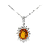 Orange Sapphire Pendant