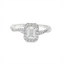 Emerald-cut Diamond Halo Engagement Ring
