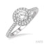 Round Shape Semi-Mount Halo Diamond Engagement Ring