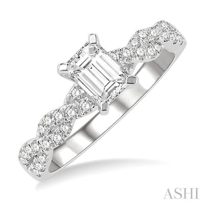 Emerald Shape Diamond Engagement Ring