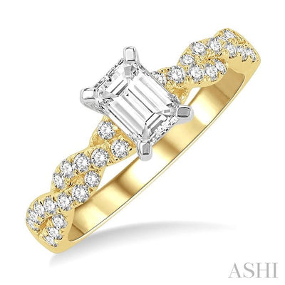 Emerald Shape Diamond Engagement Ring