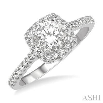 Cushion Shape Halo Diamond Engagement Ring