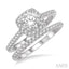 Cushion Shape Halo Diamond Wedding Set