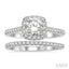 Cushion Shape Halo Diamond Wedding Set