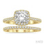 Cushion Shape Halo Diamond Wedding Set