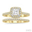 Princess Shape Halo Diamond Wedding Set