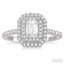 Emerald Shape Halo Diamond Engagement Ring