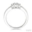 Round Shape Past Present & Future Diamond Engagement Ring