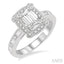 Emerald Shape Halo Diamond Engagement Ring