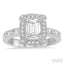 Emerald Shape Halo Diamond Engagement Ring