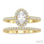 Oval Shape Halo Diamond Wedding Set