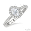 Oval Shape Halo Diamond Engagement Ring