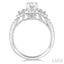 Emerald Shape Semi-Mount Halo Diamond Engagement Ring