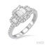 Emerald Shape Halo Diamond Engagement Ring