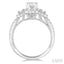 Emerald Shape Semi-Mount Halo Diamond Engagement Ring