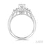 Emerald Shape Semi-Mount Halo Diamond Engagement Ring