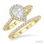 Pear Shape Halo Diamond Wedding Set