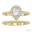 Pear Shape Halo Diamond Wedding Set