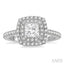 Princess Shape Halo Diamond Engagement Ring