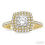 Cushion Shape Semi-Mount Halo Diamond Engagement Ring