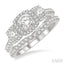 Cushion Shape Past Present & Future Halo Diamond Wedding Set