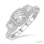 Cushion Shape Past Present & Future Halo Diamond Engagement Ring