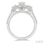 Cushion Shape Past Present & Future Halo Diamond Engagement Ring