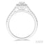 Emerald Shape Semi-Mount Halo Diamond Engagement Ring