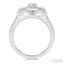 Oval Shape Past Present & Future Halo Diamond Engagement Ring