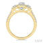 Oval Shape Past Present & Future Halo Diamond Engagement Ring