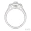 Oval Shape Past Present & Future Halo Diamond Engagement Ring