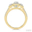Oval Shape Past Present & Future Semi-Mount Halo Diamond Engagement Ring