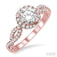Round Shape Halo Diamond Engagement Ring