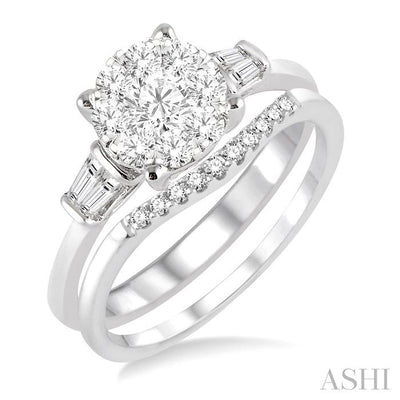 Round Shape Lovebright Diamond Wedding Set