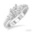 Princess Shape Semi-Mount Diamond Engagement Ring