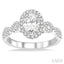 Oval Shape Halo Diamond Engagement Ring
