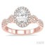 Oval Shape Halo Diamond Engagement Ring