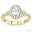Oval Shape Halo Diamond Engagement Ring