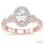 Oval Shape Halo Diamond Engagement Ring