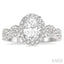 Oval Shape Semi-Mount Halo Diamond Engagement Ring