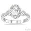 Oval Shape Semi-Mount Halo Diamond Engagement Ring