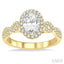Oval Shape Semi-Mount Halo Diamond Engagement Ring