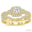 Princess Shape Halo Diamond Wedding Set