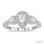 Pear Shape Past Present & Future Halo Diamond Engagement Ring