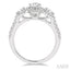 Pear Shape Past Present & Future Halo Diamond Engagement Ring