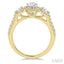 Pear Shape Past Present & Future Semi-Mount Halo Diamond Engagement Ring