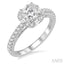 Princess Shape Halo Diamond Engagement Ring