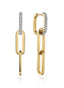 Diamond Paperclip Drop Earrings