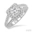 Princess Shape Halo Diamond Engagement Ring