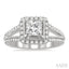 Princess Shape Halo Diamond Engagement Ring